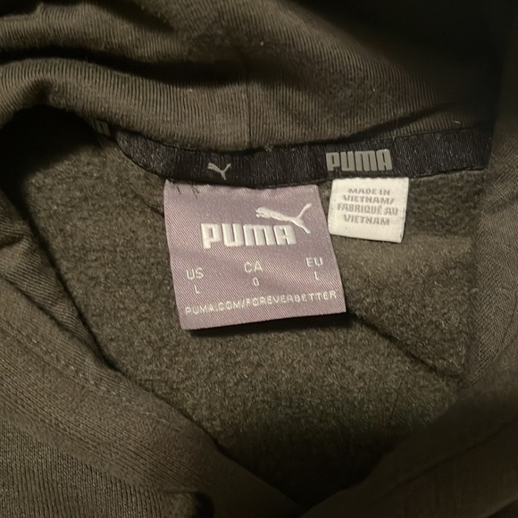 Soft Dark Green Puma Hoodie - Picture 3 of 5